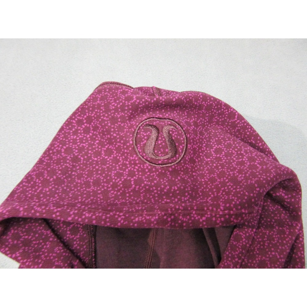 Lululemon Scuba Hoodie Womens 8 Purple Excellent Star Pixel Geometric III Zip - Picture 5 of 12